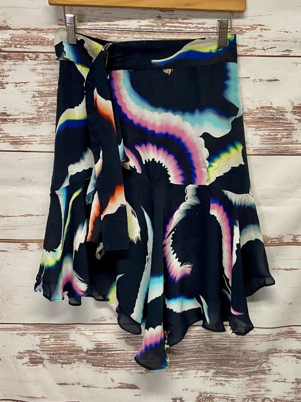 A.L.C. Silk Abstract Print Skirt